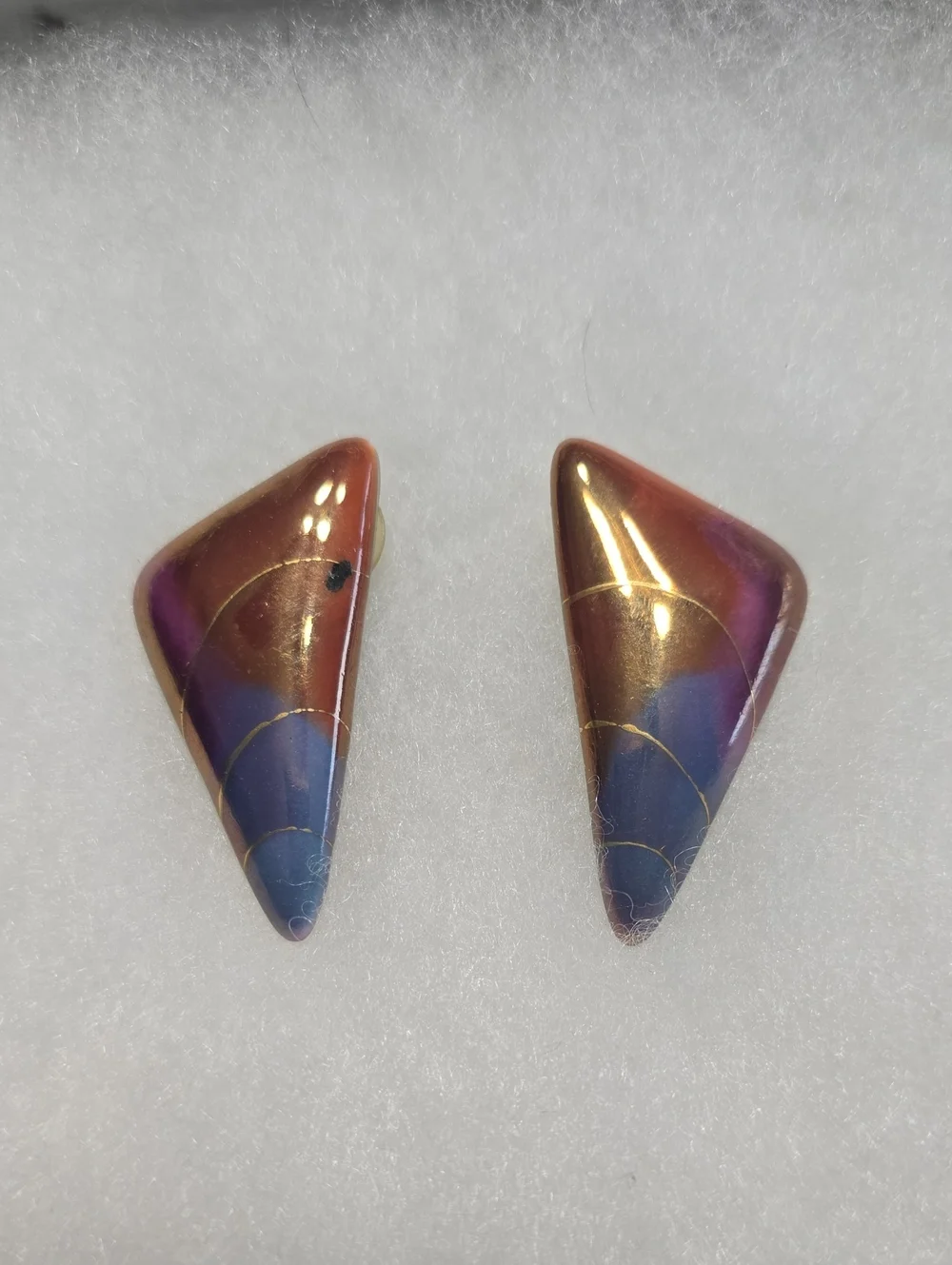 Handcrafted Multicolor Teardrop Earrings - Gold Accent